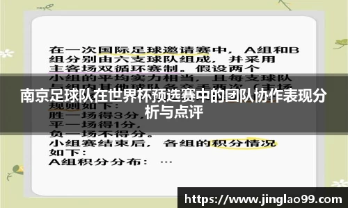 南京足球队在世界杯预选赛中的团队协作表现分析与点评